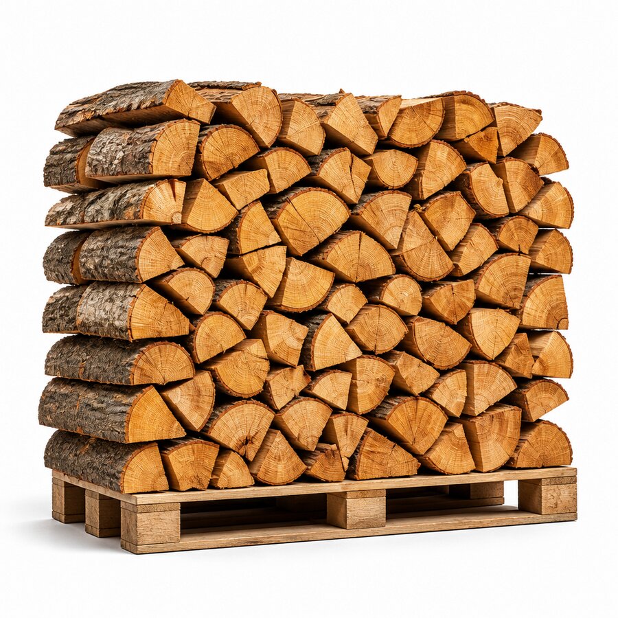 1 RM Einwegpalette Kaminholz Laubholz Mix