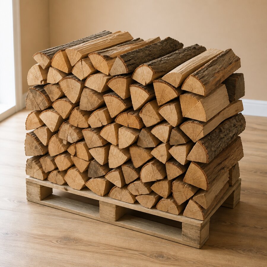 1 RM Einwegpalette Kaminholz Hartholz Mix